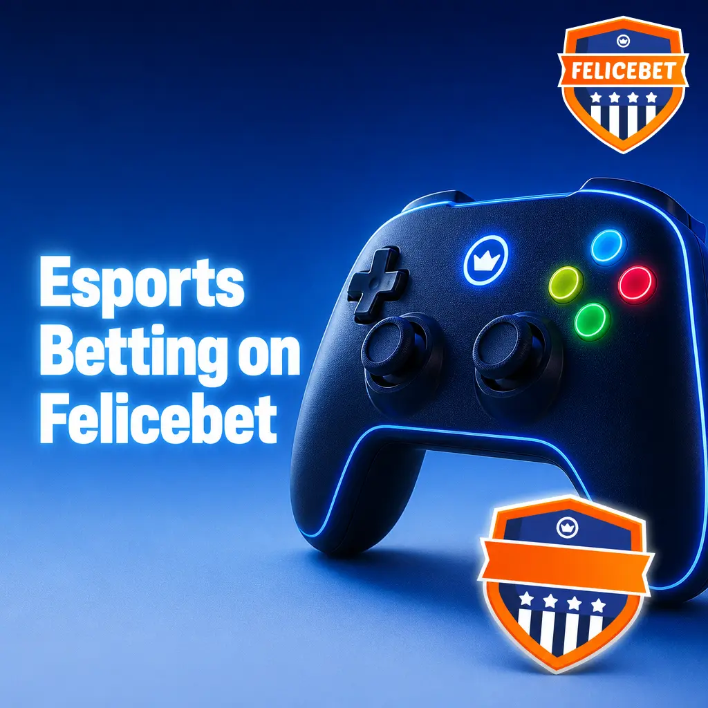 Felicebet esports betting lobby showing CS2 Dota 2 League of Legends and Valorant markets with live and pre-match odds