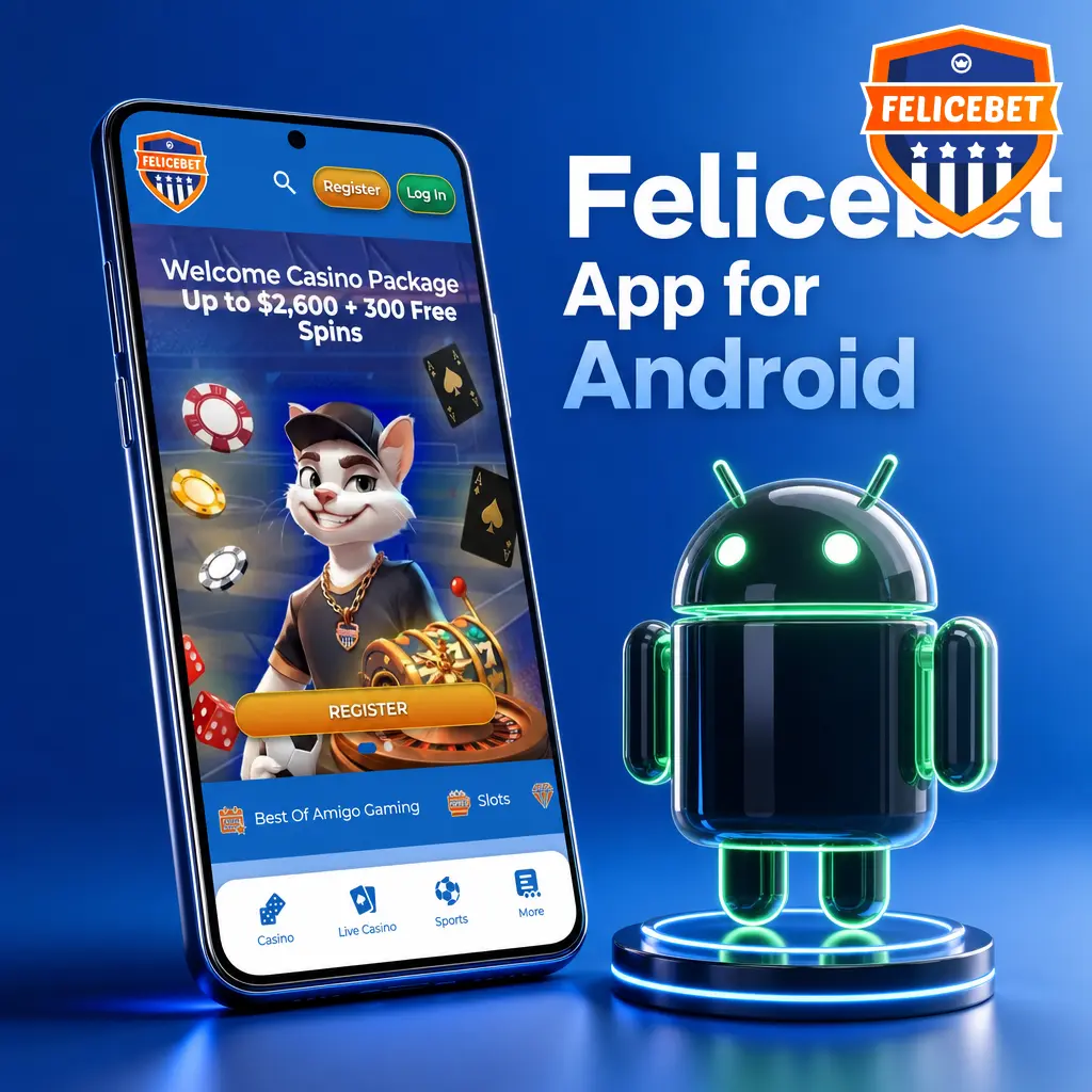 Felicebet Android app APK download screen showing installation requirements and compatible device list