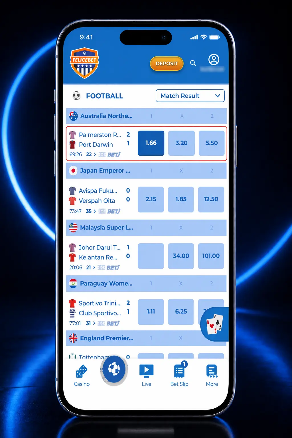 Step-by-step guide to registering and placing a football bet on Felicebet, shown on a mobile screenshot
