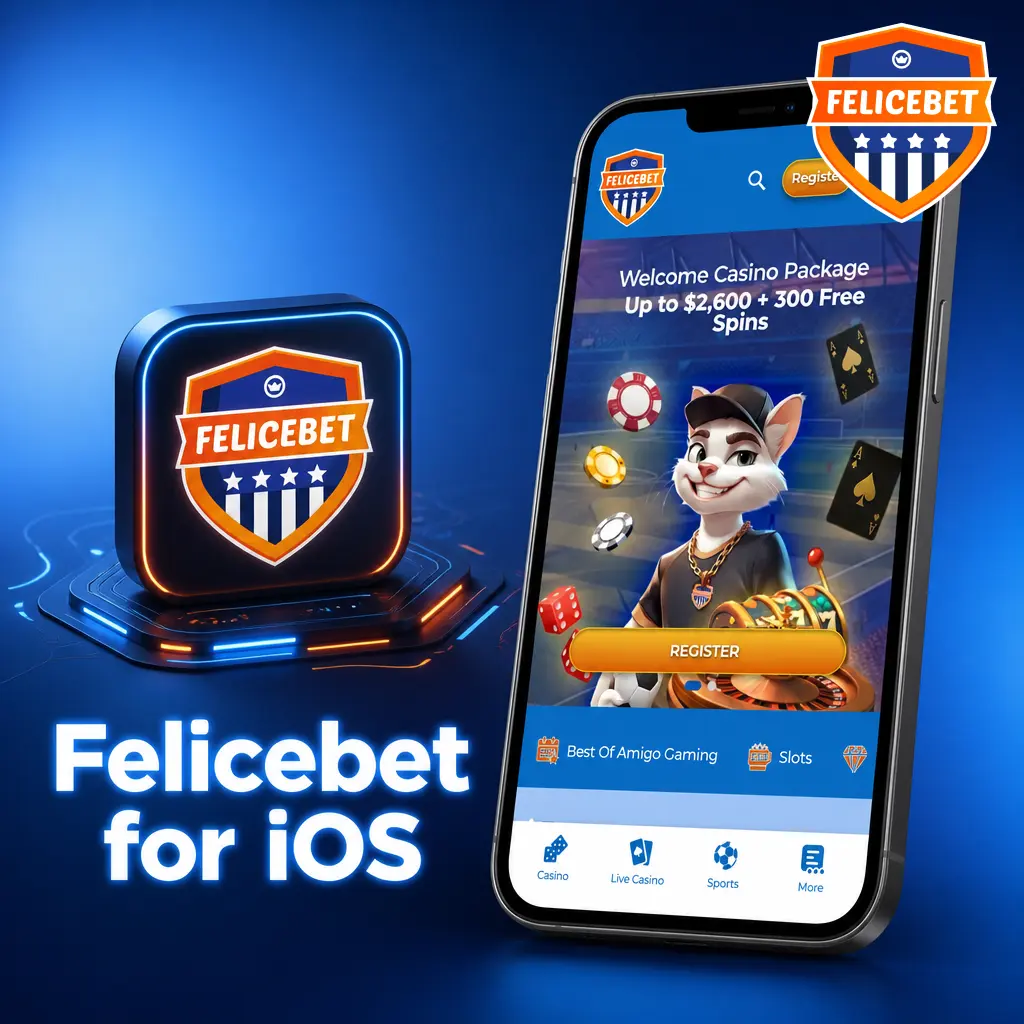 Felicebet iOS mobile app interface on iPhone showing betting options, compatible with iOS 14 or later via Safari