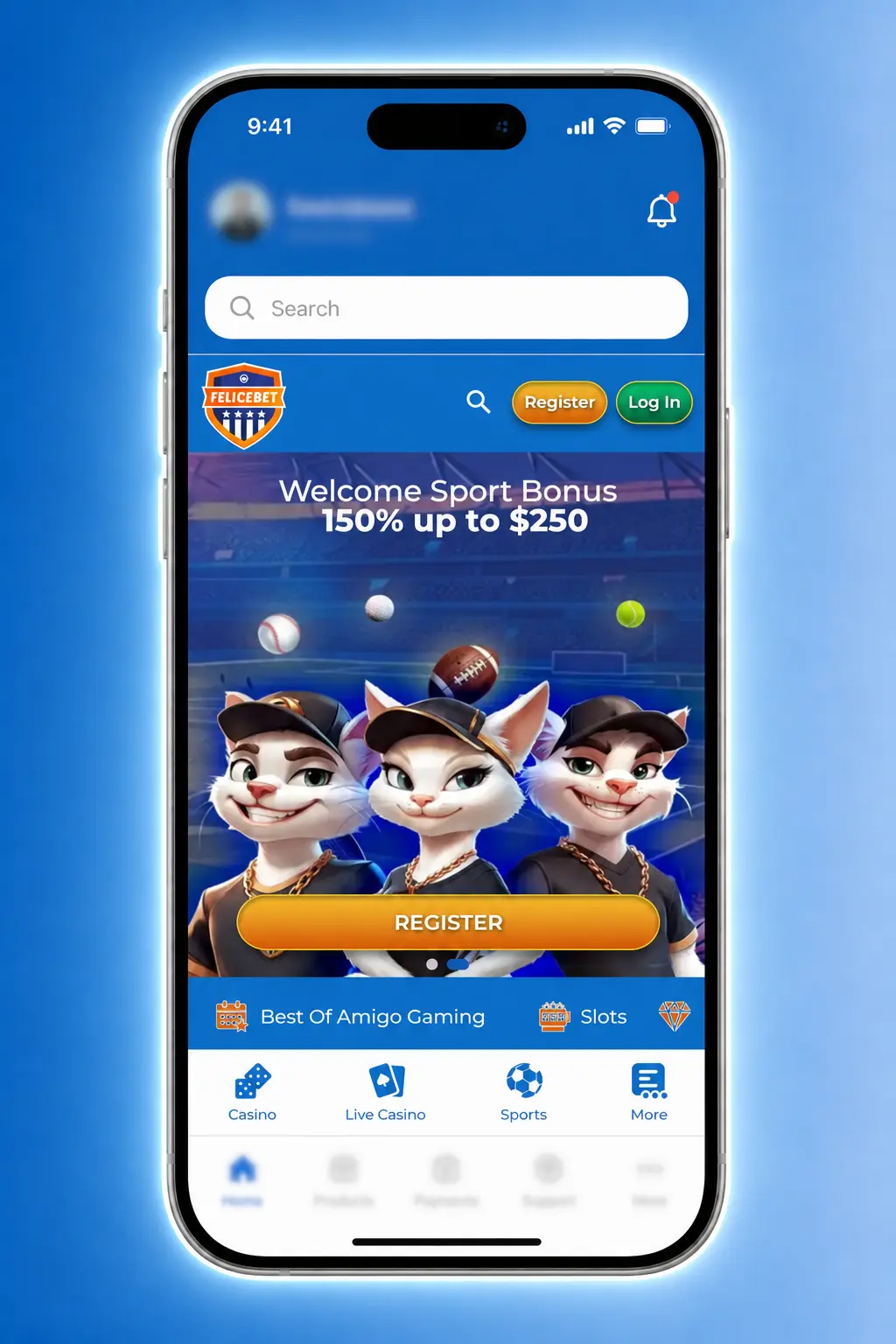 Felicebet sign up instructions showing 4 steps to create an account and claim a welcome bonus
