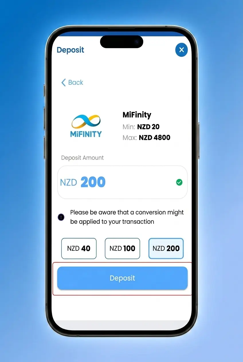 Step-by-step screenshot showing how to deposit funds on Felicebet using the Cashier menu