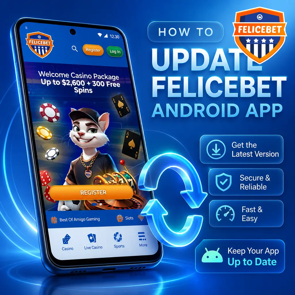 Felicebet Android app update process showing APK download and installation steps on an Android device